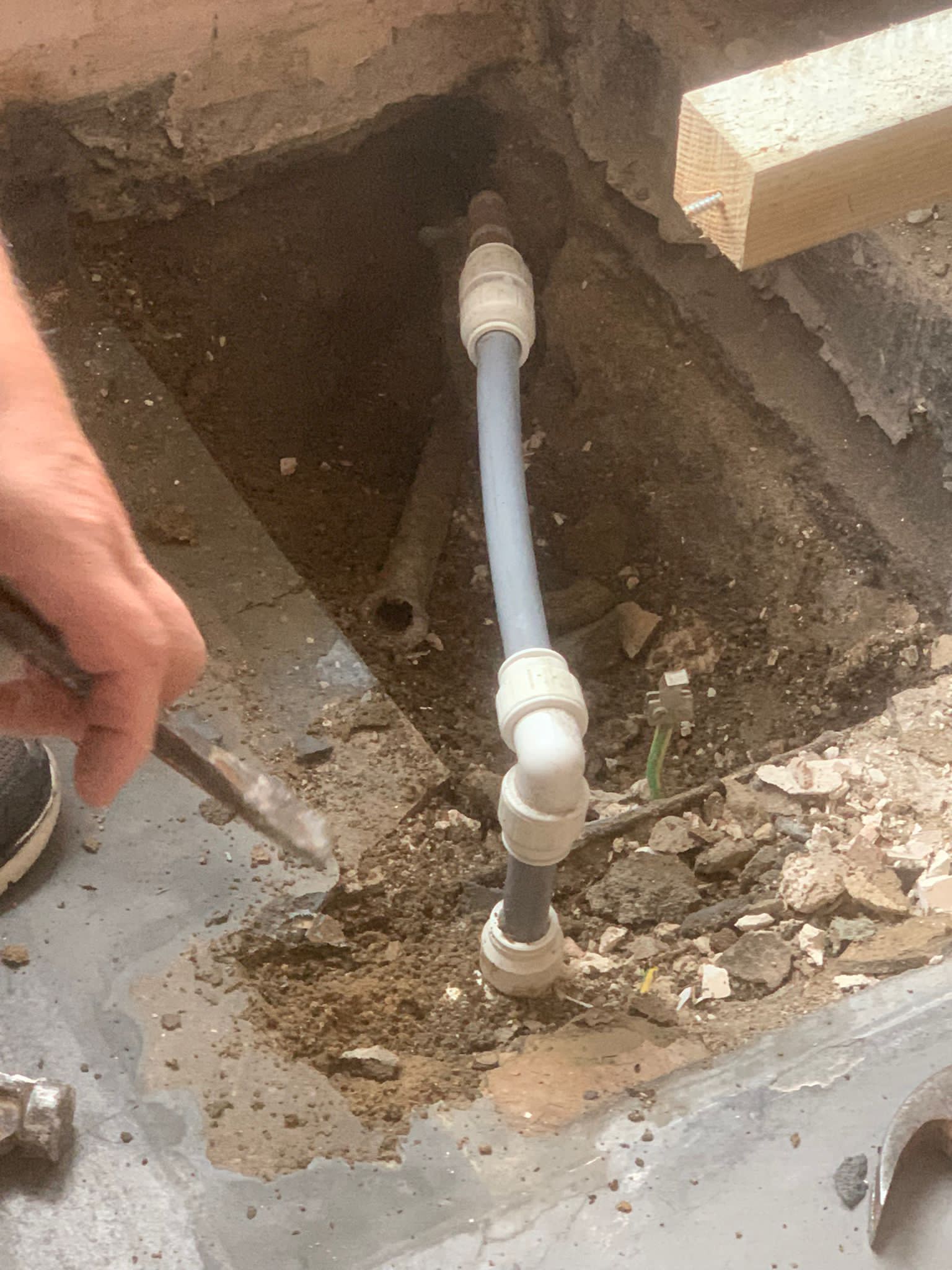 underground pipes leaking